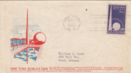 COVER. US. FDC. 1 APR 39.  NEW YORK WORLD'S FAIR 1939 - 1851-1940