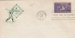 COVER. US. FDC. 12 JUN 39. BASEBALL CENTENNIAL. COOPERSTOWN - 1851-1940