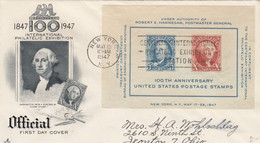 COVER. US. FDC. 19 MAY 47. 100° ANNIVERSARY US POSTAGE STAMPS. WASHINTON. NEW YORK - 1941-1950