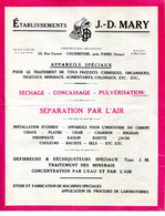 COURBEVOIE.DOCUMENTATION POUR APPAREILS SPECIAUX POUR SECHAGE,CONCASSAGE,PULVERISATION.Ets.J.D.MARY 22 RUE CARNOT. - Non Classés