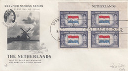 COVER. US. FDC. 24 AUG 43. OCCUPIED NATIONS SERIES. NEDERLANDS. BLOC 4. WASHINGTON - 1941-1950