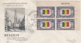 COVER. US. FDC. 14 SEPT 43. OCCUPIED NATIONS SERIES. BELGIUM. BLOC 4. WASHINGTON - 1941-1950