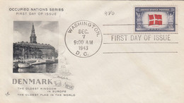 COVER. US. FDC. 7 DEC 43. OCCUPIED NATIONS SERIES. DENMARK. WASHINGTON - 1941-1950