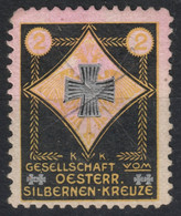 Medal WW1 WAR Gesellschaft Vom Oesterreichischen Silbernen Kreuze CHARITY LABEL CINDERELLA VIGNETTE Austria KuK - WW1