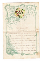 Lettre De Voeux  Avec Découpis - GRÂCE - BERLEUR 1910 De La Part Du Petit Georges - Fleurs