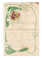 Lettre De Voeux  Avec Découpis - GRÂCE - BERLEUR 1911 De La Part Du Petit Georges - Fleurs