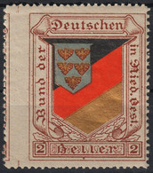 37x43mm Niederösterreich Wappen Coat Of ARMS FLAG Bund Deutschen - Org. Germany Austria  Label Cinderella Vignette GOLD - Timbres