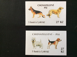 2 Carnets 2001 De 5 Timbres YT C 277 / C 279 Chiens De Race Berger Beagle Terrier/ Booklet Michel MH 94/97 (295/298) - Gebruikt