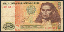 PERU P135 500 INTIS 1.3.1986 #A/F  RARE DATE  FINE Have Less Than 10 P.h. - Pérou