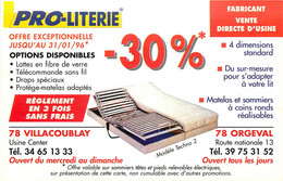 Publicités - Publicité Pro Literie - Matelas - Sommiers - Orgeval - Bon état - Publicités