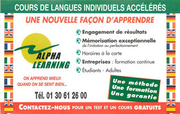 Publicités - Publicité Alpha Learing - Cours De Langues Individuels Accélérés - St - Saint Germain En Laye - Bon état - Reclame