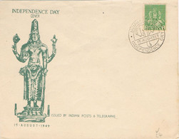 40475. Carta BOMBAY (India) 1949, INDEPENDENCE DAY, Elephant - Lettres & Documents