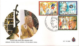 Vatican 2003 FDC Mi 1471-1473 Travels Of John Paul II In 2002 - FDC