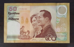 Thailand Banknote 50 Baht 50th Wedding And Coronation P#105 With Defection #738050 - Thaïlande