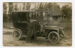 Carte Photo.voiture. Automobile Ancienne. Chauffeur. ( Inscription Au Verso ) - Passenger Cars
