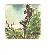 Chromo Afrique CONGO BELGE Un DINKA L'homme Cigogne 50 X 50 Mm Voir 2 Scans Bien Pub: Menier - Menier