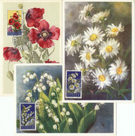 San Marino MC 1958.01 Sc 394, 398, 399 Flowers  Maximum Card #3 - Lettres & Documents