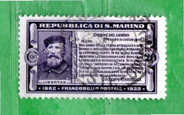 San. MARINO ° - 1932 - GIUSEPPE GARIBALDI. C.20 .  Unif. 169.   Usato - Oblitérés