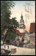 ALTE POSTKARTE ERBACH IM ODENWALD SCHLOSSBRÜCKE RATHAUS UND EVANGELISCHE KIRCHE FELDPOST 1915 Ansichtskarte Postcard Cpa - Erbach