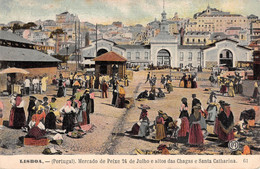 Portugal - LISBOA,  Mercado De Peixe 24 De Julho E Altos Das Chagas E Xanta Catharina, 1907 - Unclassified