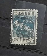 Arbe Reggenza Italiana Del Carnaro 1920 25 Cent. Indaco Soprastampato Usato (sigla) - Arbe & Veglia