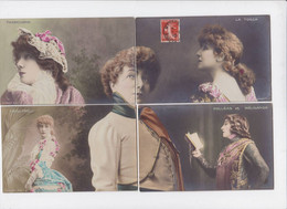 CPA Sarah Bernhardt Artiste Théâtre Puzzle Complet De 10 Cartes - Donne Celebri