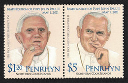 Beatification Of Pope John Paul II 2v Pair Penrhyn 2012 MNH SG#595-596 CV£8.- - Päpste