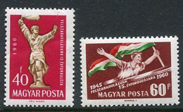 HUNGARY 1960 Liberation Anniversary MNH / **.  Michel 1678-79 - Unused Stamps