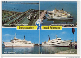 BURGSTAAKEN Auf FEHMARN: Cruise Ship, Schiffe  M/S "Poseidon", M/S "Käpt'n Brass", Seetouristik Werbekarte - Fehmarn