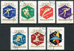 HUNGARY 1960 Winter Olympics Set Of 7 Used.  Michel 1668-74 - Oblitérés