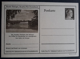 DR Bildganzsache P 305 Druckdatum 42-11-1-B8 Ung.- "Besucht Thüringen, Das Grüne Herz Deutschlands" Bad Salzungen (2172) - Stamped Stationery
