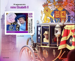 Centrafrica 2021, Queen Elisabeth, Carriage, Coin, BF IMPERFORATED - Timbres