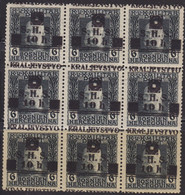 220.Yugoslavia SHS Bosnia 1919 Definitive ERROR Moved Overprint BL/9 MNH Michel 35 - Ongetande, Proeven & Plaatfouten