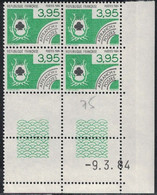 PREO - N°185 - BLOC DE 4 - COIN DATE -  9-3-1984 - COTE 7€520 - Vorausentwertungen