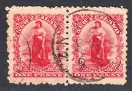 New Zealand 1908, Cancelled, Pair, Sc# ,SG 386 - Used Stamps