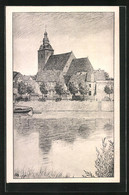 Künstler-AK Havelberg, St. Laurentiuskirche Mit Havel - Havelberg