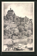 Künstler-AK Havelberg, Dom Mit Stadtgraben - Havelberg