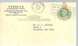 STATIONERY  1947  CHICAGO - 1941-60