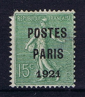 France  Préoblitéré : Yv 28   1921 Not Used SG (*) With Damage - 1893-1947