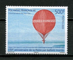 POLYNESIE 2020 N° 1251 ** Neuf MNH  Superbe Poste Par Ballon Monté La Ville D' Orléans Transports - Neufs
