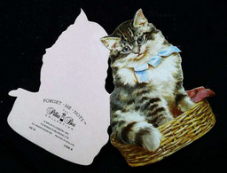 ► Double Decoupis Moderne Anglais    - Chat Vintage   -  Victorian Cat Period - Animaux