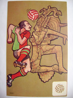 Mexico 68 - Artist EMAUS - Soccer, Football - Rare Vintage Summer Olympics Games 1968 Commemorative Postcard - Unused - Olympic Games