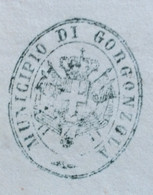 GORGONZOLA9 APR 77  D.c. Su 2 C. + TIMBRO Verde DEL COMUNE CON STEMMA SABAUDO    -  PIEGO PER MEZZAGO - Autres & Non Classés
