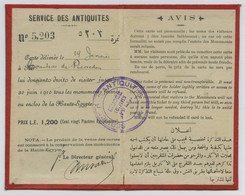 Carte Du Service Des Antiquités De L'Egypte. 1910. Comtesse De Pierredon (Princesse Mabel De Polignac). - Tickets - Entradas