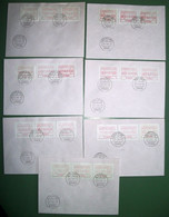 Luxemburg Luxembourg Timbres ATM 1 / P2501-2507 Sammlung Tastensätze Auf FDC Komplett Frama Automatenmarken - Postage Labels