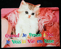 ►   Decoupis Moderne Français   - Chat "La Vie En Rose"   French Cat   Imp. Paris - Animales