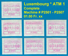 Luxemburg Automatenmarken Sammlung ATM P2501-2507 Komplett Postfrisch - Automatenmarken
