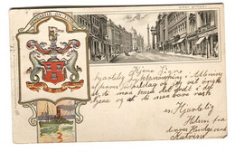 Newcastle-on-Tyne Grey Street Embossed Chromo Litho Heraldic Raphael Tuck Series 173 Sent C. 1904 - Newcastle-upon-Tyne