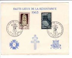 1963 -  A La Mémoire Des Déportés. Cachet Haut Lieu De La Résistance - N° 1380/1381 - Maxi Carte - Otros & Sin Clasificación