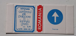 PANNEAUX ROUTIERS/ ROAD SIGNS/SEGNALI STRADALI,ROMANIA,GHERLA MATCHBOXES FACTORY,SKILLET UNFOLDED,1980 PERIOD - Boites D'allumettes